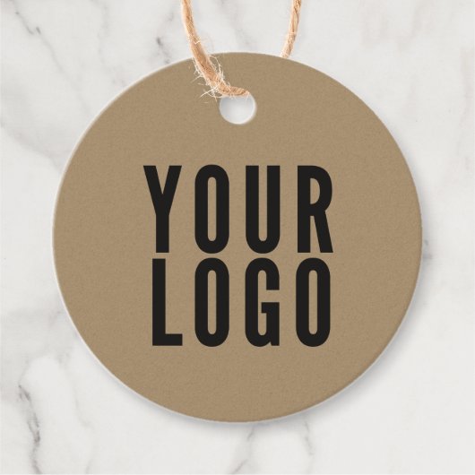 Zakelijk Logo Adres Kraft Label (Voorkant)