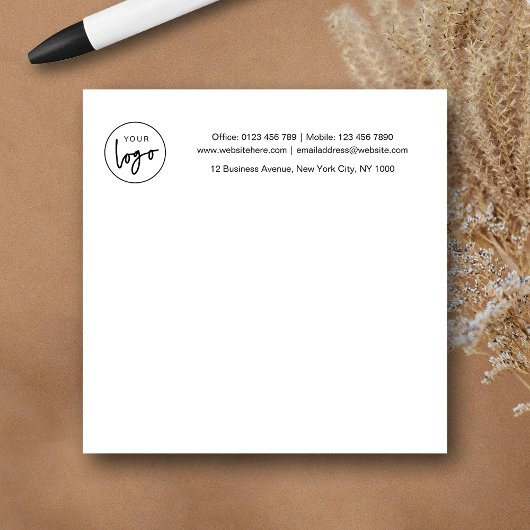 Zakelijk logo & adres Minimaal bedrijf met merknaa Post-it® Notes
