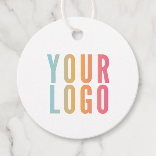 Zakelijk logo adres witte tag bedankjes labels (Voorkant)