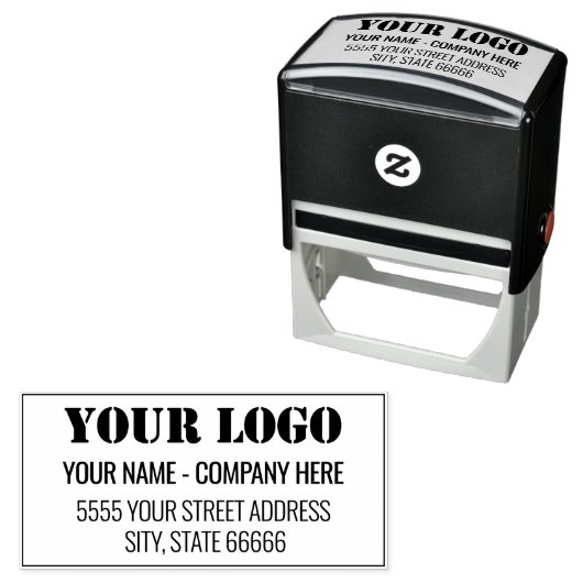 Zakelijk Logo Adres Zelfinkende Stempel Sjabloon (In situ)