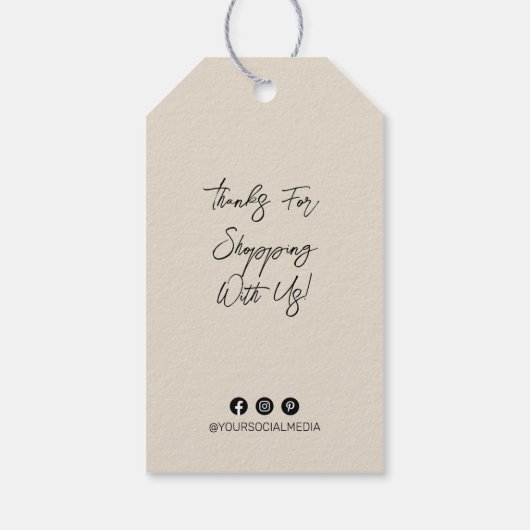 Zakelijk, Logo-adres, zwarte tekst, Label voor lag Cadeaulabel (Achterkant)