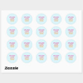 Zakelijk logo afbeelding pastelblauw ronde sticker (Vel)