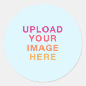 Zakelijk logo afbeelding pastelblauw ronde sticker (Voorkant)