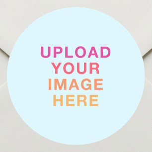 Zakelijk logo afbeelding pastelblauw ronde sticker