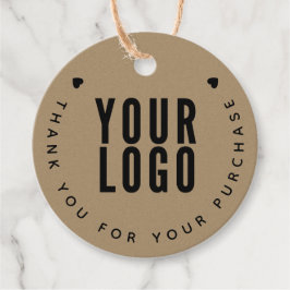 Zakelijk Logo Bedankt Kraft Hanglabel met Touw Bedankjes Labels
