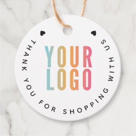Zakelijk Logo Bedankt Witte Hanglabel met Touw Bedankjes Labels