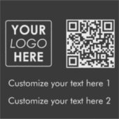 Zakelijk Logo Bedrijf Eenvoudige QR Code Tekst Zwa Sticker (Voorkant)
