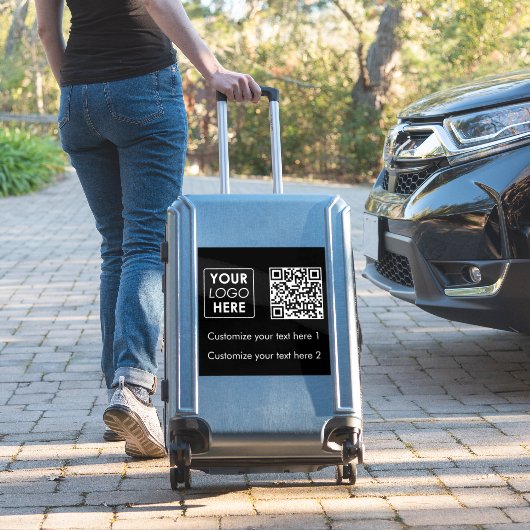 Zakelijk Logo Bedrijf Eenvoudige QR Code Tekst Zwa Sticker (Koffer Insitu)