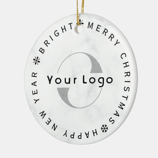Zakelijk logo Bedrijf merk Christmas Simple white Keramisch Ornament (Links)