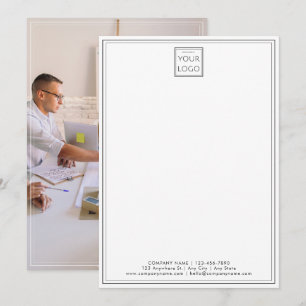 Zakelijk logo bedrijf merk foto twee rand  notitiekaartje