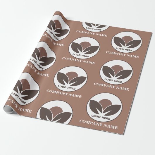 Zakelijk Logo Bedrijf | Mocha Mousse Cadeaupapier (Uitgerold)
