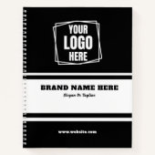 Zakelijk Logo Bedrijf Promotie Zwart-wit Notitieboek (Voorkant)