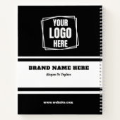 Zakelijk Logo Bedrijf Promotie Zwart-wit Notitieboek (Achterkant)