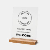 Zakelijk Logo Bedrijf Zwart Tekst Welkomstbord Acryl Bord (Hoek)