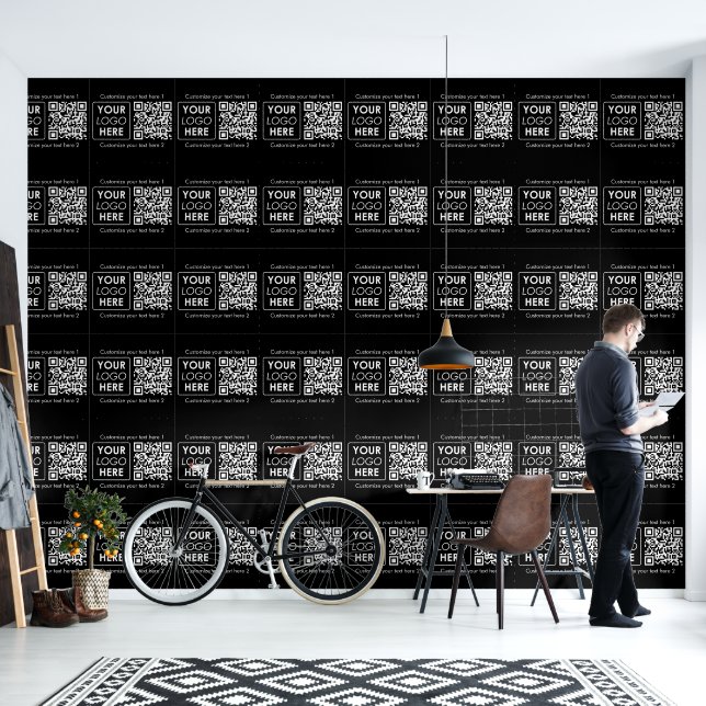 Zakelijk Logo Bedrijfs Eenvoudige QR Code Tekst Ka Behang (Woonkamer)