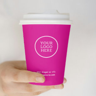 Zakelijk Logo Bedrijfs Modern Roze Professioneel Papieren Bekers