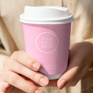 Zakelijk Logo Bedrijfs Modern Roze Professioneel Papieren Bekers