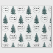 Zakelijk Logo Bedrijfs Promotie Kerstboom Cadeaupapier (Vlak)