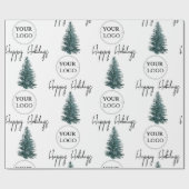 Zakelijk Logo Bedrijfs Promotie Kerstboom Cadeaupapier (Vlak)