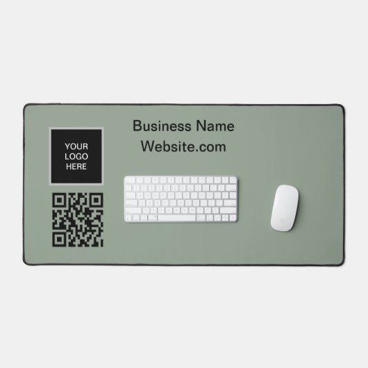 Zakelijk logo Bedrijfs Sage Groene QR Code Bureaumat (Keyboard & Muis)