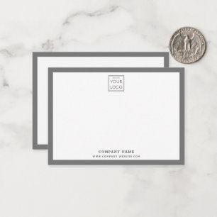 Zakelijk Logo Bedrijfsnaam Grijze Rand Budget Notitiekaartje