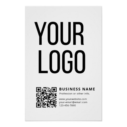 Zakelijk logo & Bewerkbare QR-code Perfect Poster (Voorkant)
