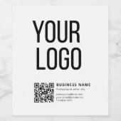 Zakelijk logo & Bewerkbare QR-code Wijn Etiket (Enkel label)
