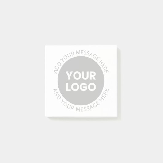 Zakelijk logo & bewerkbare tekst Wit & Grijs Post-it® Notes (Voorkant)
