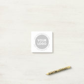 Zakelijk logo & bewerkbare tekst Wit & Grijs Post-it® Notes (Op bureau)