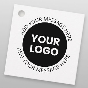 Zakelijk logo & bewerkbare tekst Wit & Zwart Bedankjes Labels