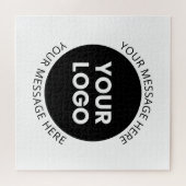 Zakelijk logo & bewerkbare tekst Wit & Zwart Legpuzzel (Horizontaal)