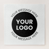 Zakelijk logo & bewerkbare tekst Wit & Zwart Legpuzzel (Verticaal)