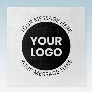 Zakelijk logo & bewerkbare tekst Wit & Zwart Legpuzzel
