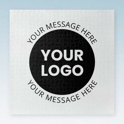 Zakelijk logo & bewerkbare tekst Wit & Zwart Legpuzzel