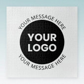 Zakelijk logo & bewerkbare tekst Wit & Zwart Legpuzzel