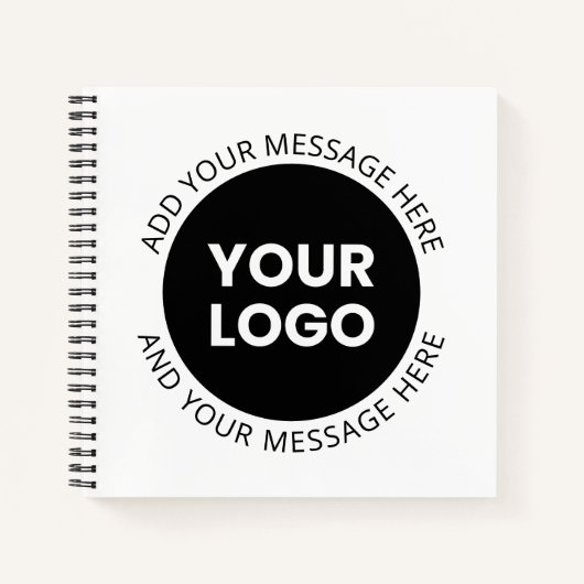 Zakelijk logo & bewerkbare tekst Wit & Zwart Notitieboek (Voorkant)