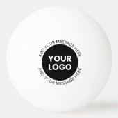 Zakelijk logo & bewerkbare tekst Wit & Zwart Pingpongbal (Achterkant)