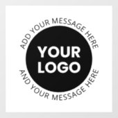 Zakelijk logo & bewerkbare tekst  Wit & Zwart Raamsticker (Vel)