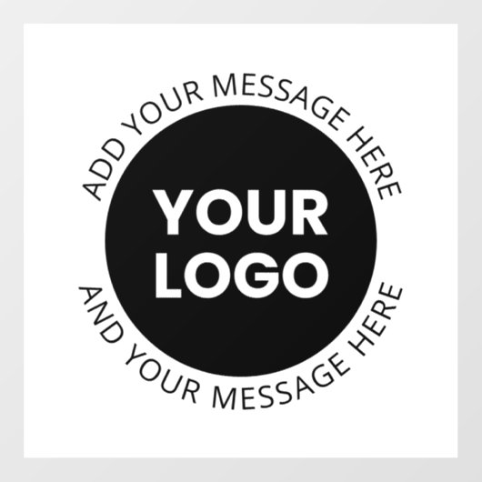 Zakelijk logo & bewerkbare tekst  Wit & Zwart Raamsticker (Vel)