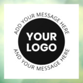 Zakelijk logo & bewerkbare tekst  Wit & Zwart Raamsticker (Vel 3)