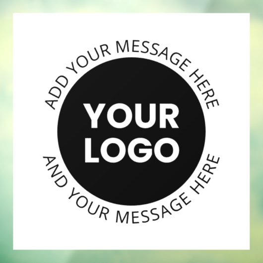 Zakelijk logo & bewerkbare tekst  Wit & Zwart Raamsticker (Vel 3)