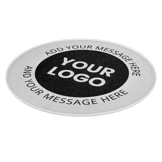 Zakelijk logo & bewerkbare tekst Wit & Zwart Snijplank (Hoek)