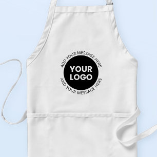 Zakelijk logo & bewerkbare tekst Wit & Zwart Standaard Schort