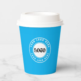 Zakelijk LOGO blauw en wit Professionele   Papieren Bekers