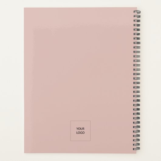 Zakelijk Logo Blush roze Elegant Appointbook Planner (Achterkant)