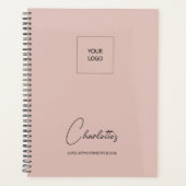 Zakelijk Logo Blush roze Elegant Appointbook Planner (Voorkant)