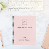 Zakelijk logo blush roze elegant monogram notitieboek