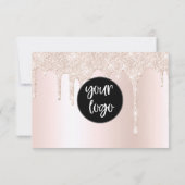 Zakelijk logo Blush Roze Glitter Cadeaubon (Achterkant)