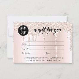 Zakelijk logo Blush Roze Glitter Cadeaubon
