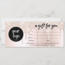 Zakelijk Logo Blush Roze Glitter Cadeaubon